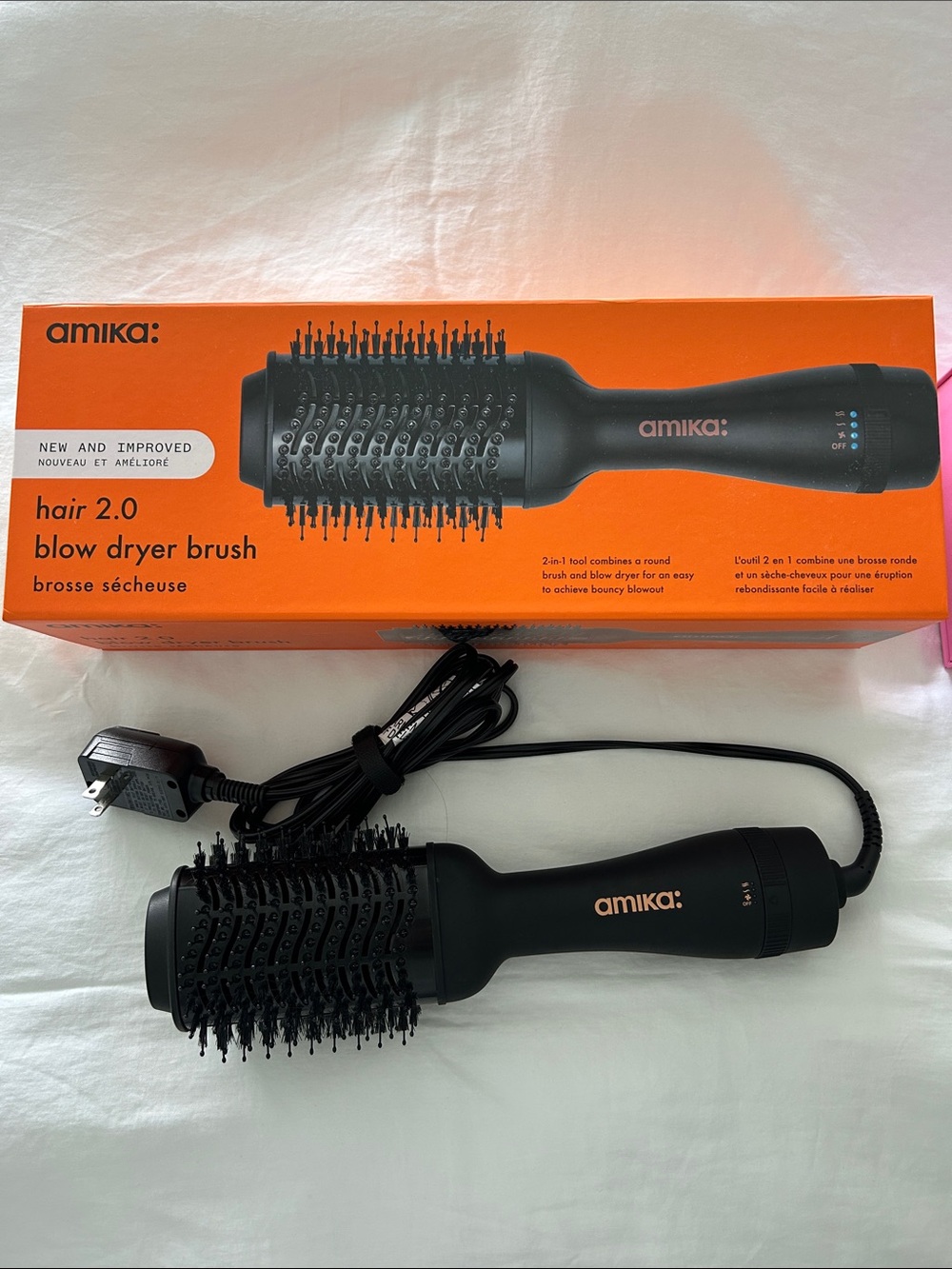 amika black Hair 2.0 Blow Dryer Brush - Volumizing Hot Air Styler